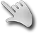 Hand pointing to power key
